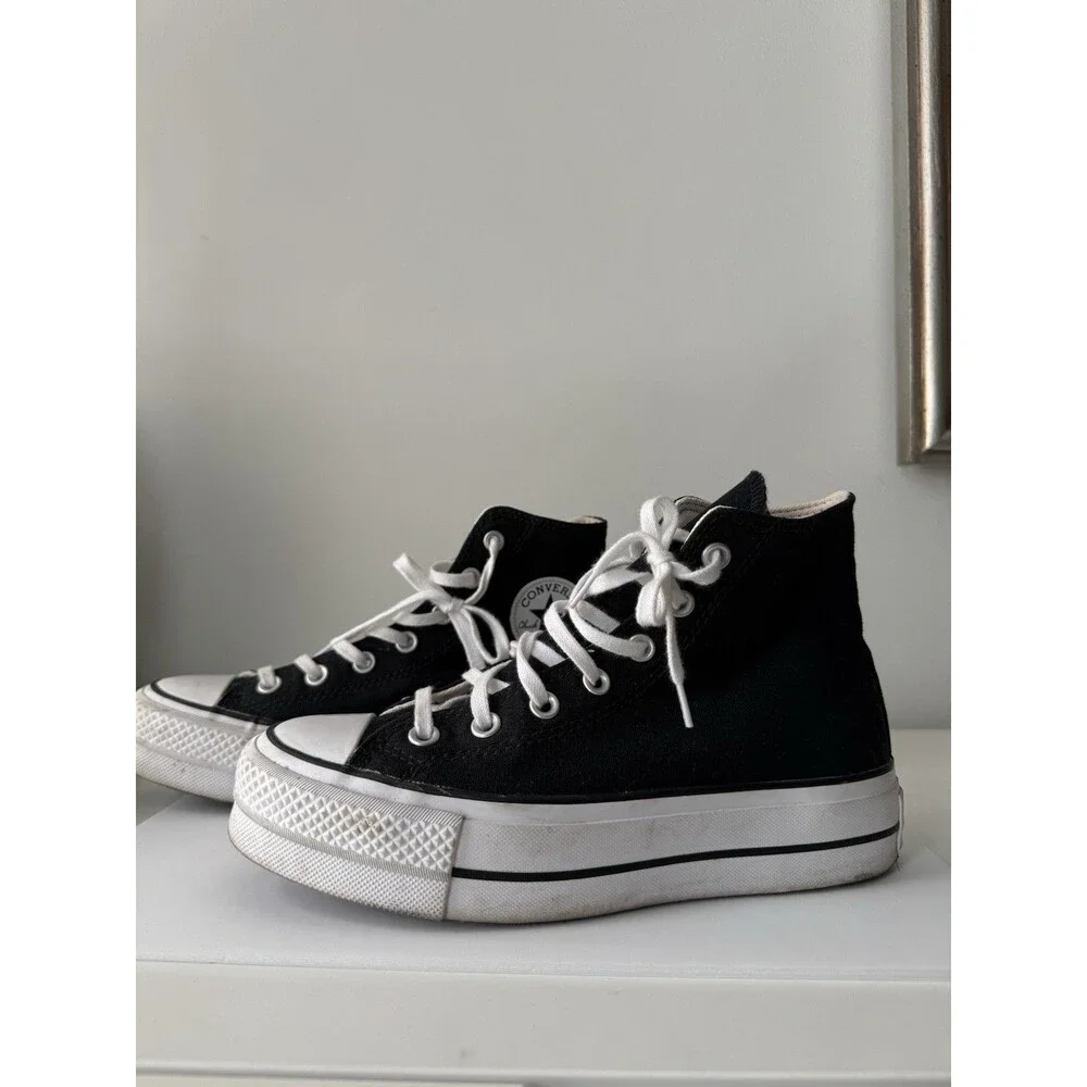 Size 7 - Converse Chuck Taylor All Star Platform Canvas High Top - Black